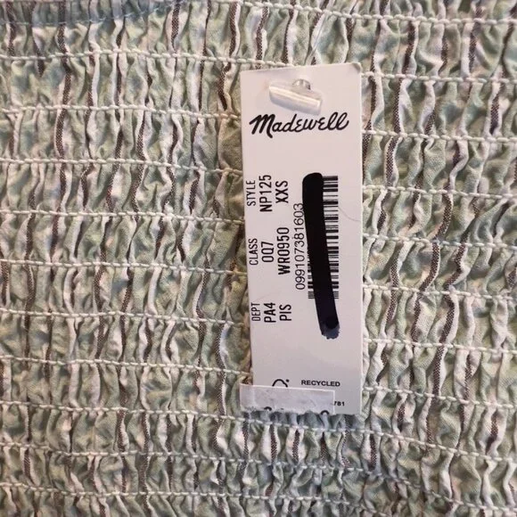 Madewell Womens $118 The Melody Smocked Midi Dress in Stripe Size XXS NP125 - Picture 8 of 9